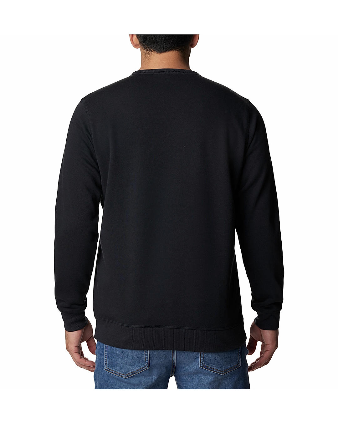 Columbia Mens Black UPF 50 M Columbia Logo Fleece Crew Pullover