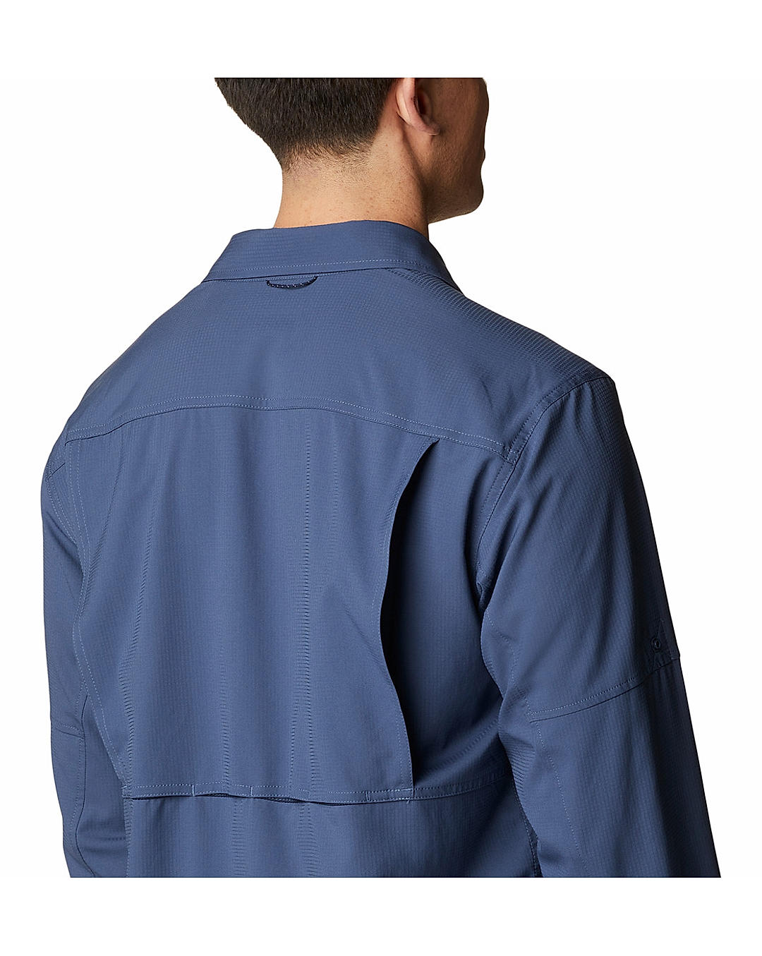 Columbia Mens Navy Omni-Shade Silver Ridge Utility Lite Long Sleeve Shirt