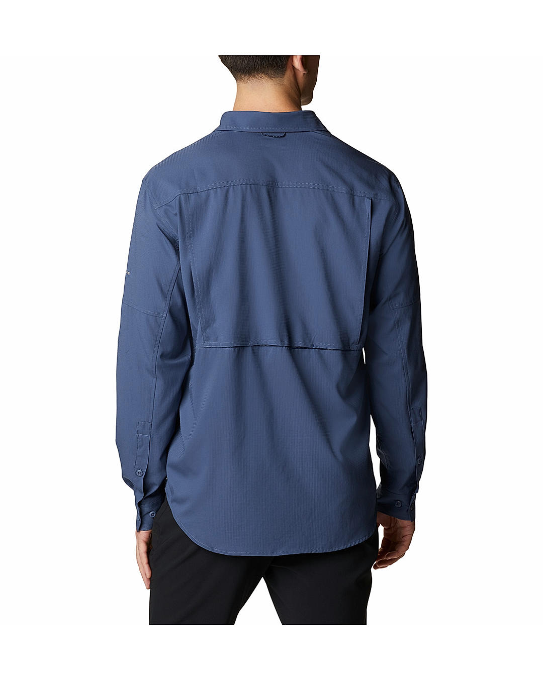 Columbia Mens Navy Omni-Shade Silver Ridge Utility Lite Long Sleeve Shirt