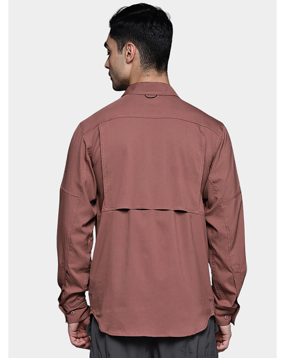 Columbia Mens Brown Omni-Shade Silver Ridge Utility Lite Long Sleeve Shirt