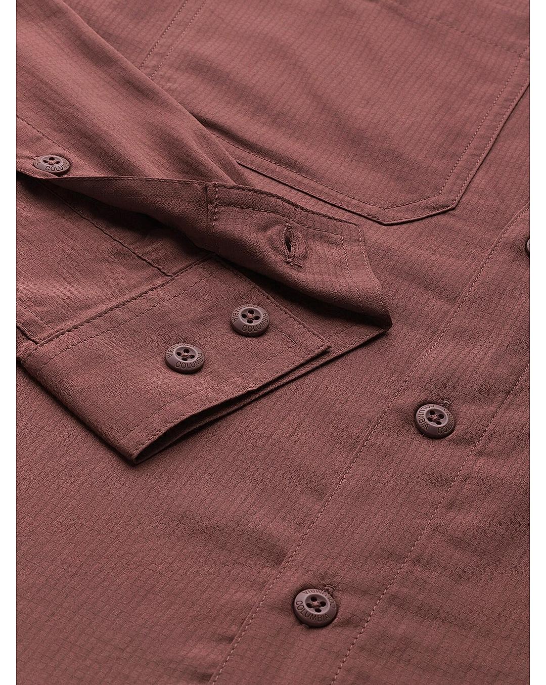 Columbia Mens Brown Omni-Shade Silver Ridge Utility Lite Long Sleeve Shirt
