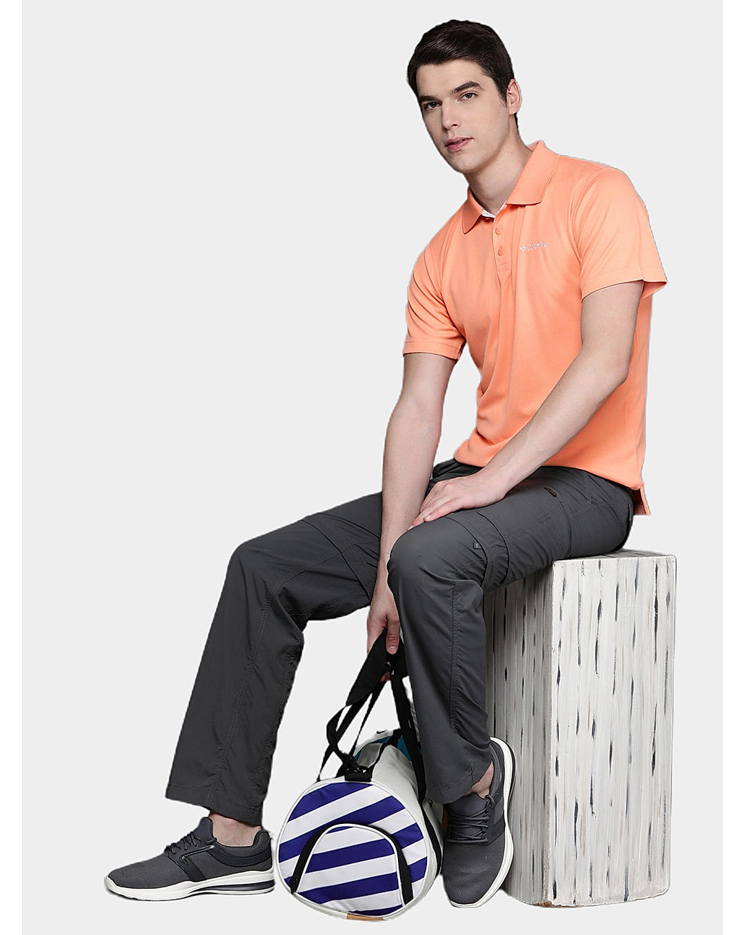 Columbia Mens Peach Omni-Wick Utilizer Polo Tshirt