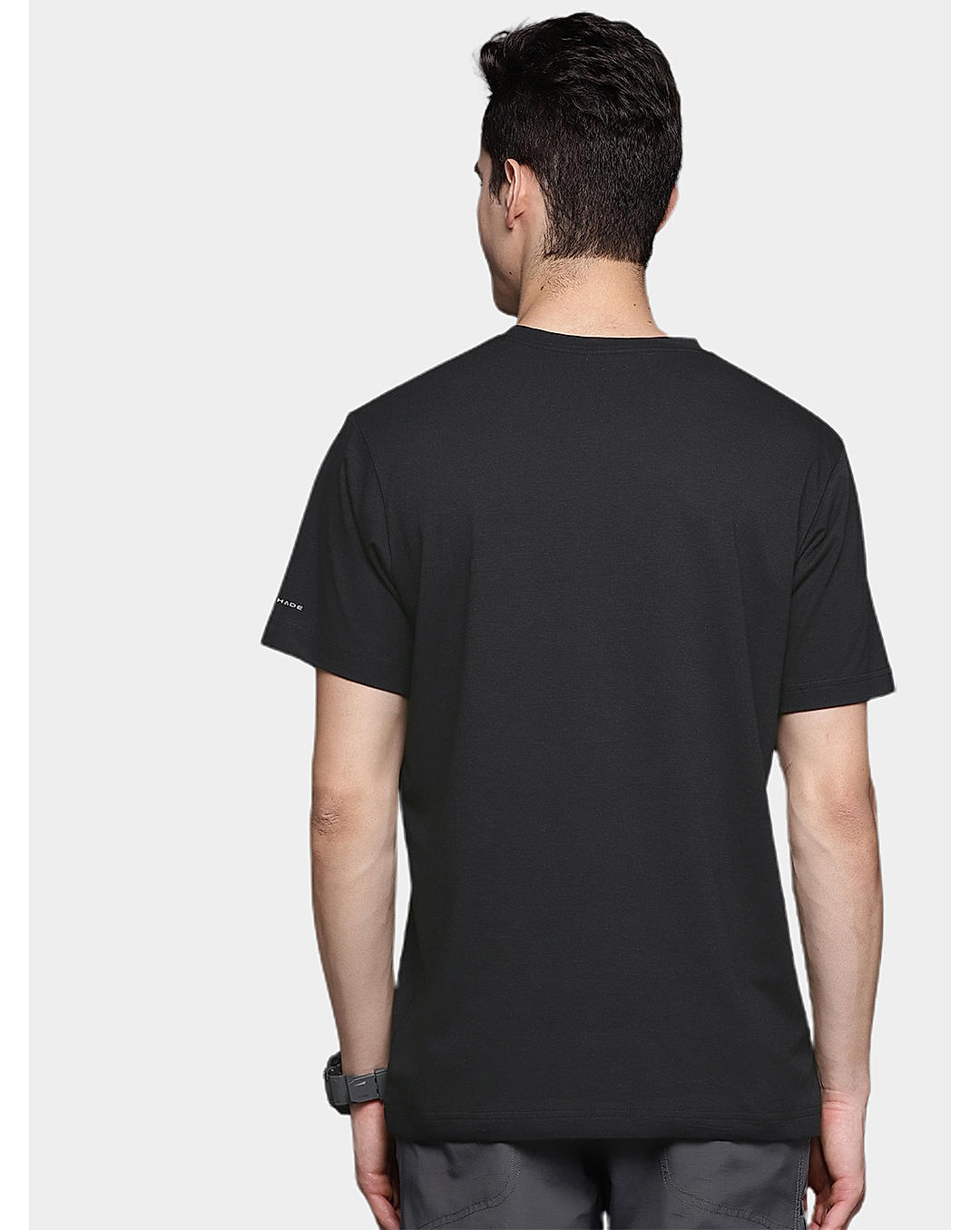 Columbia Mens Black Omni-Wick Sun Trek V-Neck Short Sleeve Tshirt