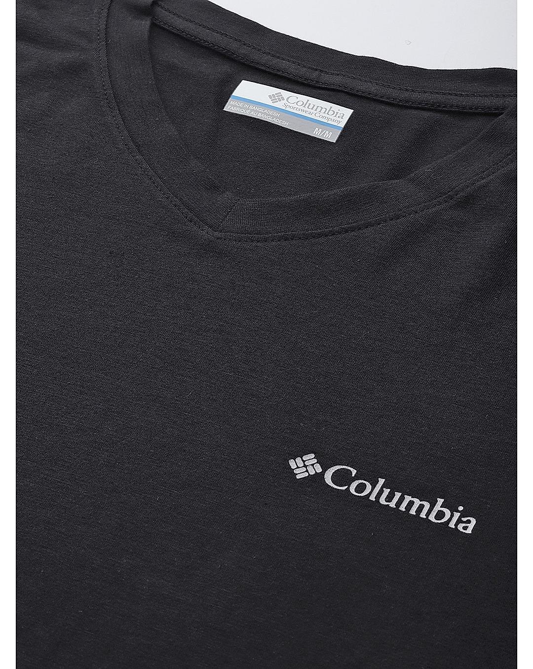 Columbia Mens Black Omni-Wick Sun Trek V-Neck Short Sleeve Tshirt