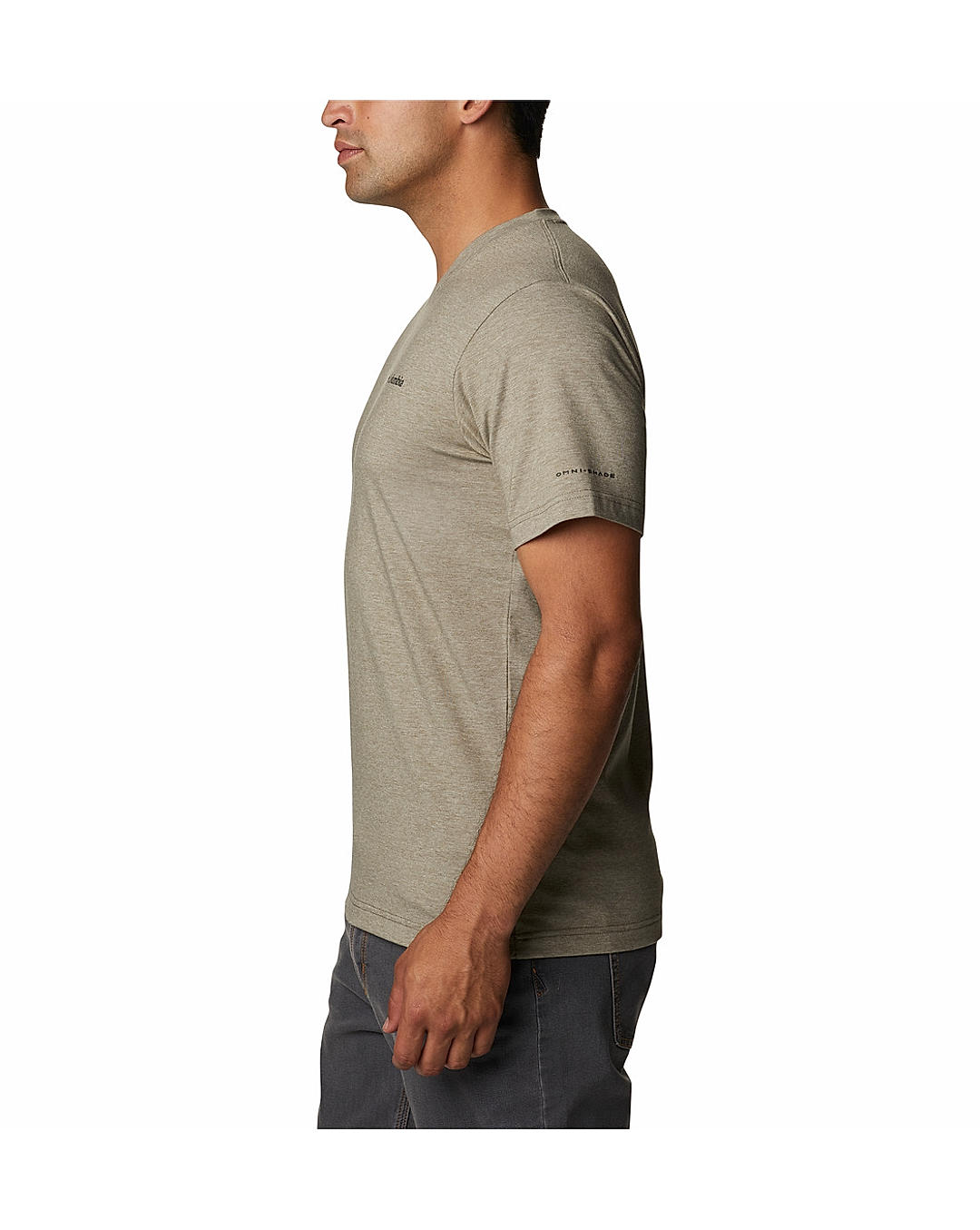 Columbia Mens Green Omni-Wick Sun Trek V-Neck Short Sleeve Tshirt