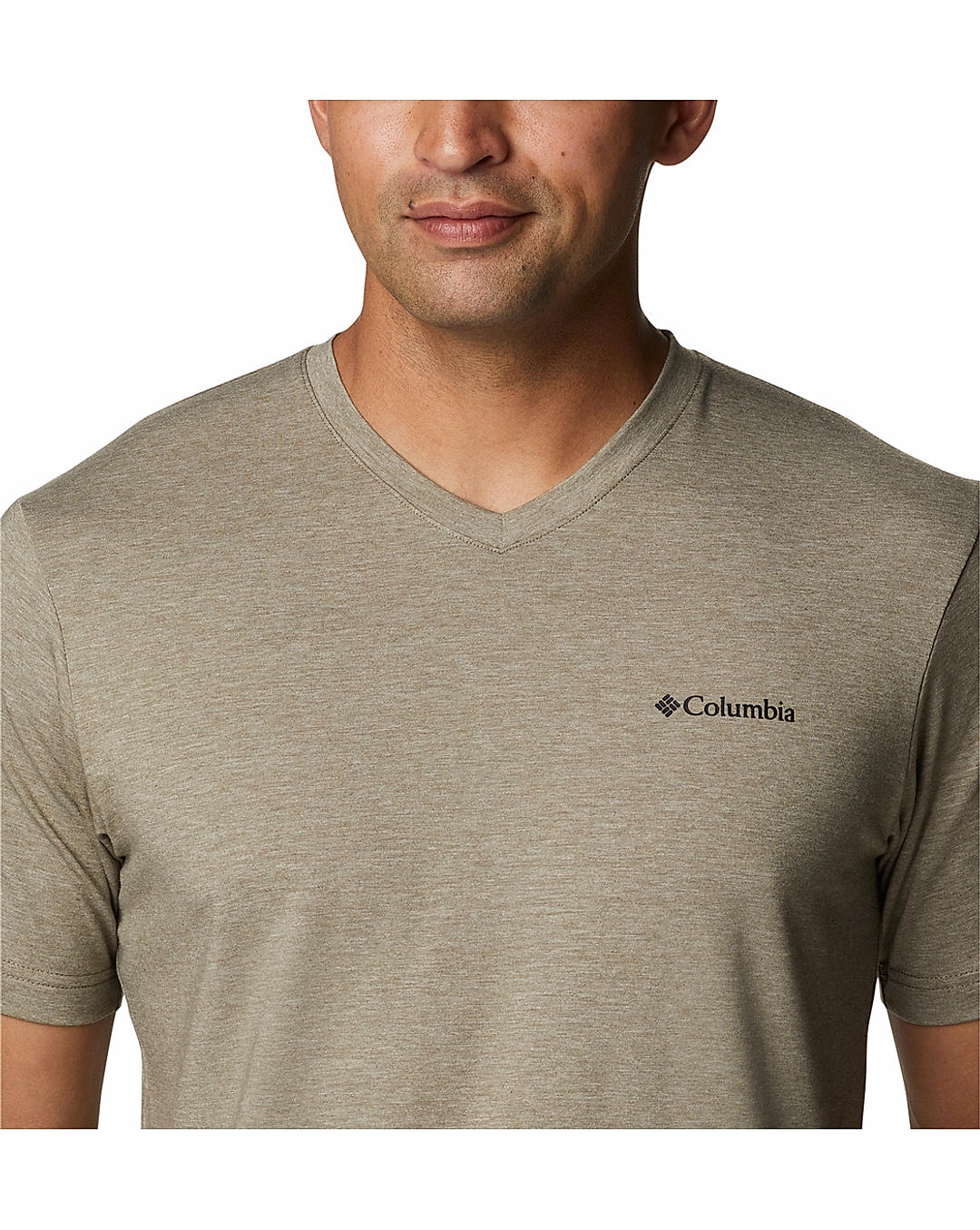 Columbia Mens Green Omni-Wick Sun Trek V-Neck Short Sleeve Tshirt