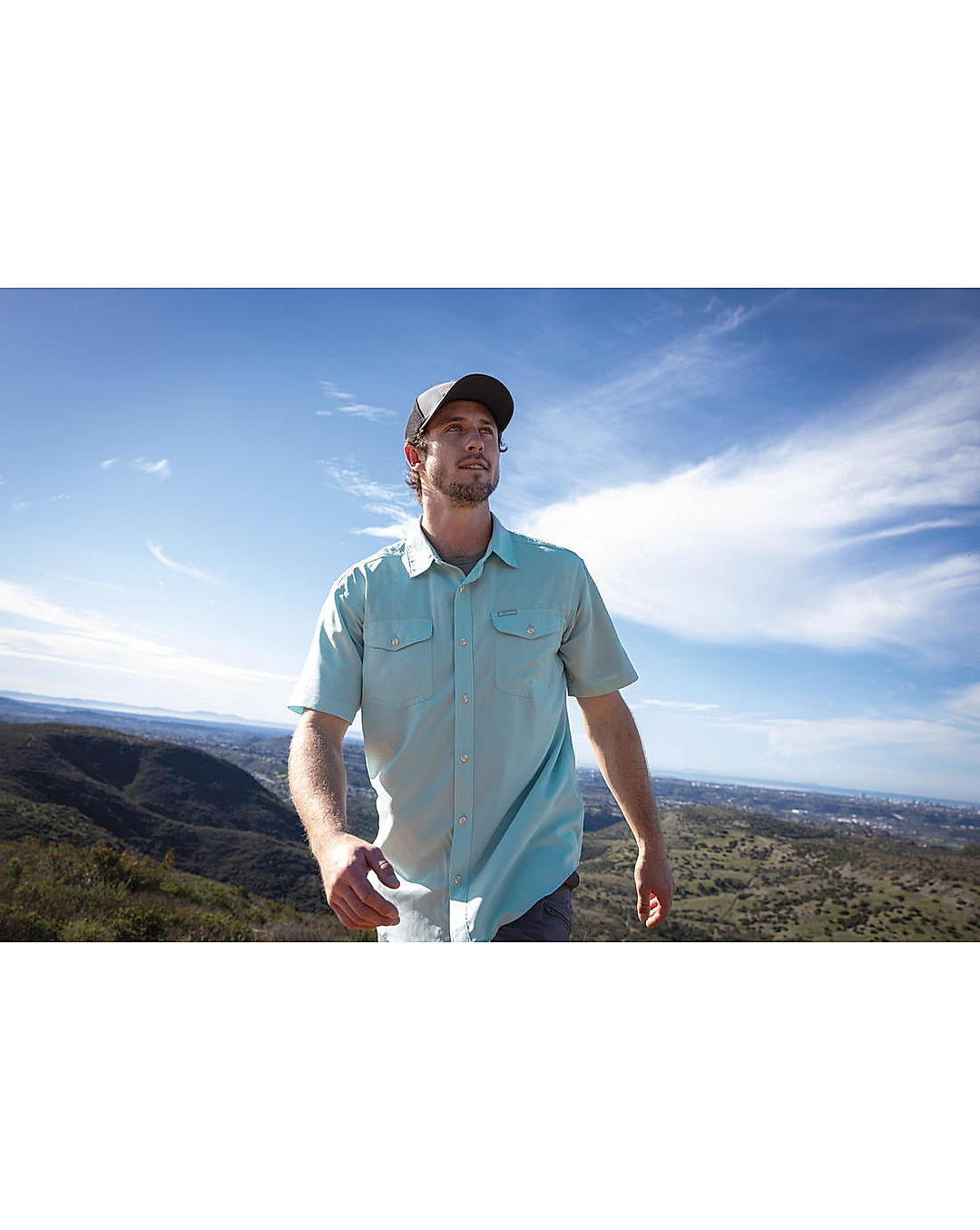 Columbia Mens Green Omni-Wick Utilizer II  Short Sleeve Shirt
