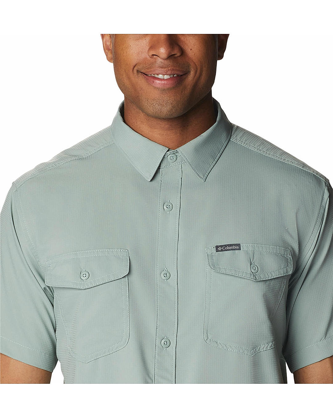 Columbia Mens Green Omni-Wick Utilizer II  Short Sleeve Shirt