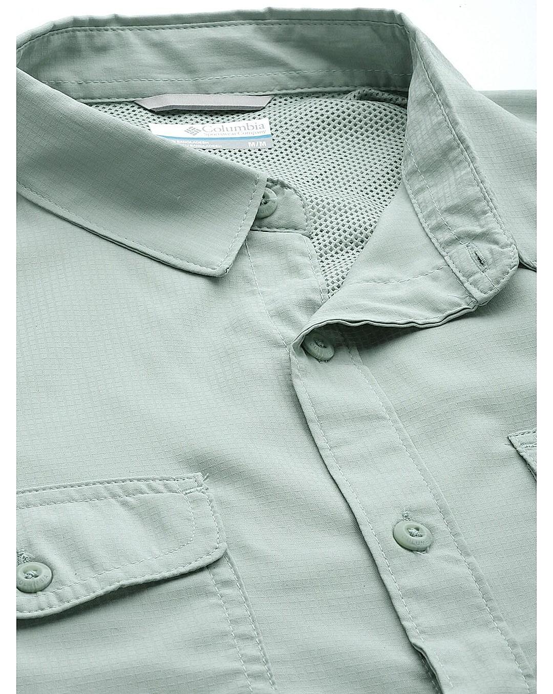 Columbia Mens Green Omni-Wick Utilizer II  Short Sleeve Shirt