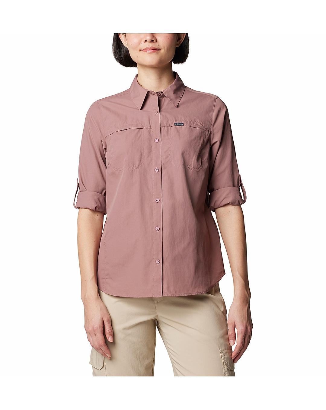 Columbia Womens Muave Omni-Shade Silver Ridge 3.0 Long Sleeve Shirt