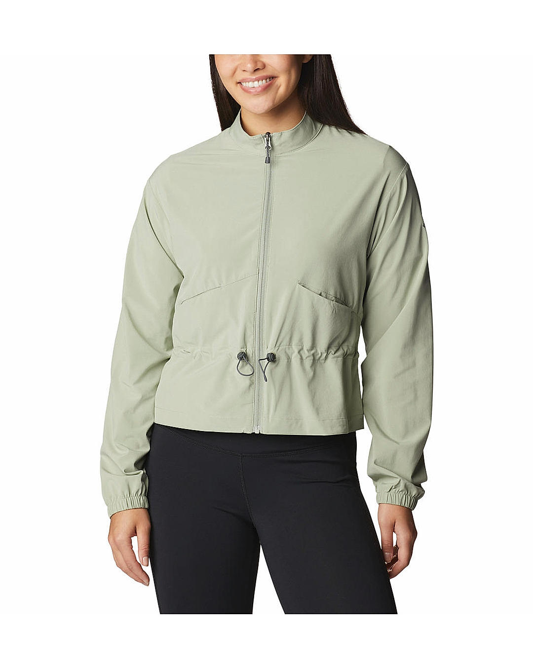 Columbia Womens Green Omni-Shield Boundless Beauty Full Zip Short Sleeve Shirt