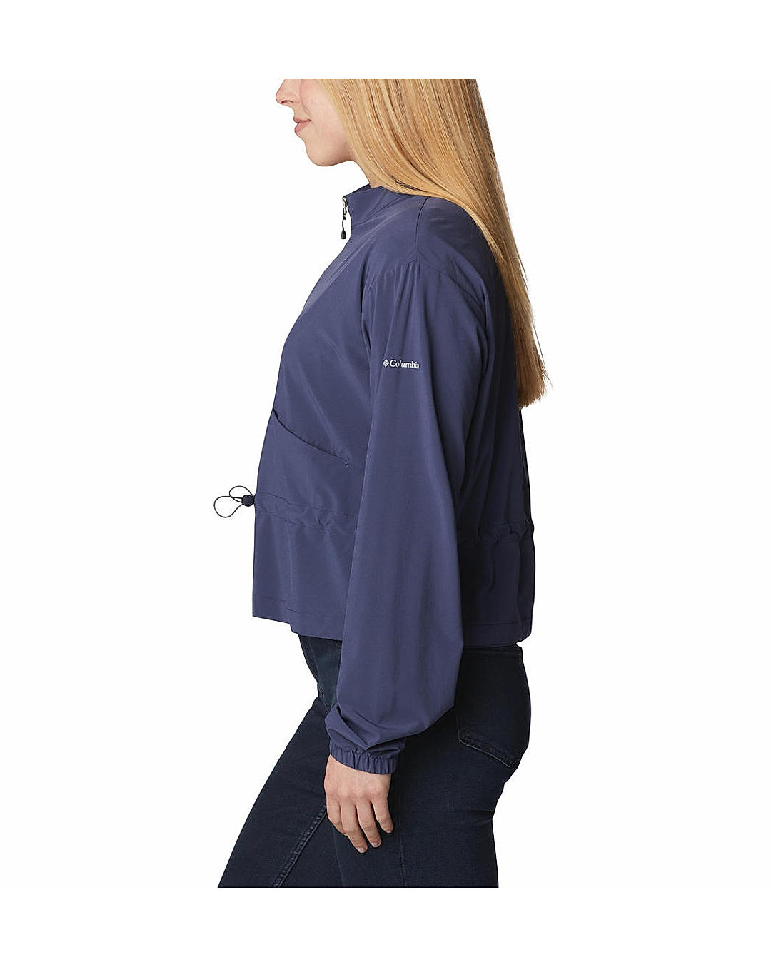 Columbia Womens Blue Omni-Shield Boundless Beauty Full Zip Short Sleeve Shirt