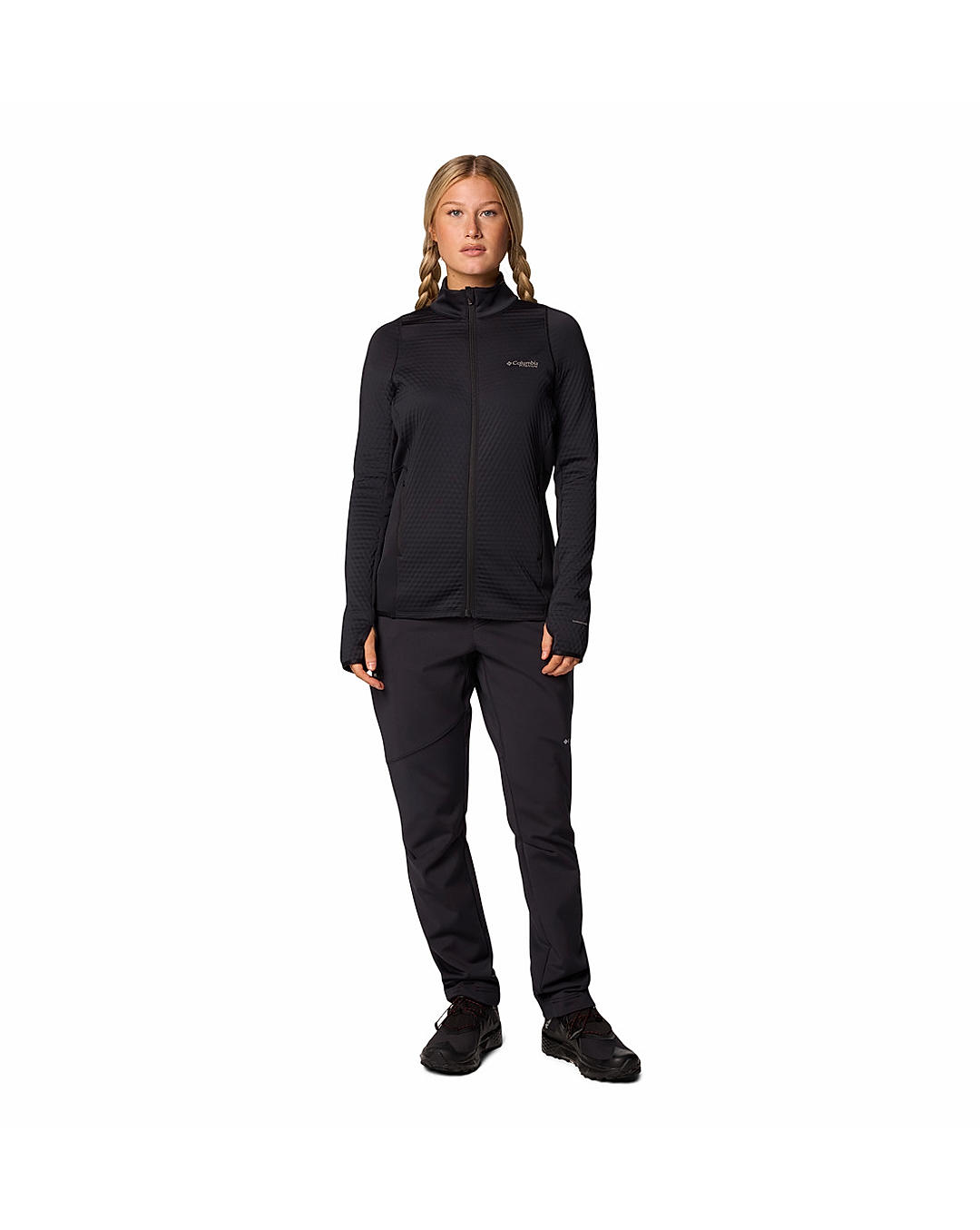 Columbia Womens Black Omni-Heat Helix Crystal Leaf Omni-Heat Helix Full Zip Jacket