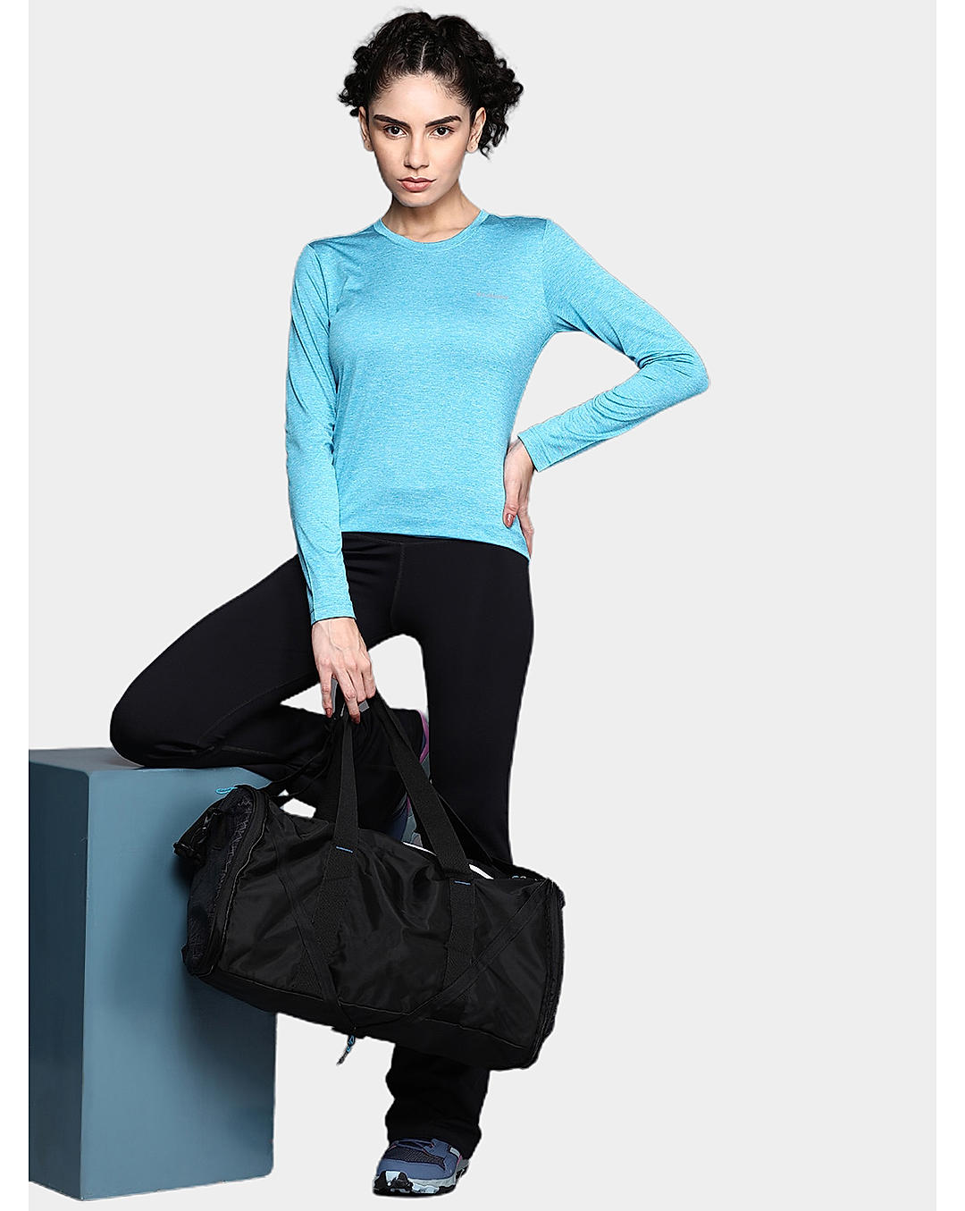 Columbia Womens Blue Omni-Wick Columbia Hike Long Sleeve Tshirt