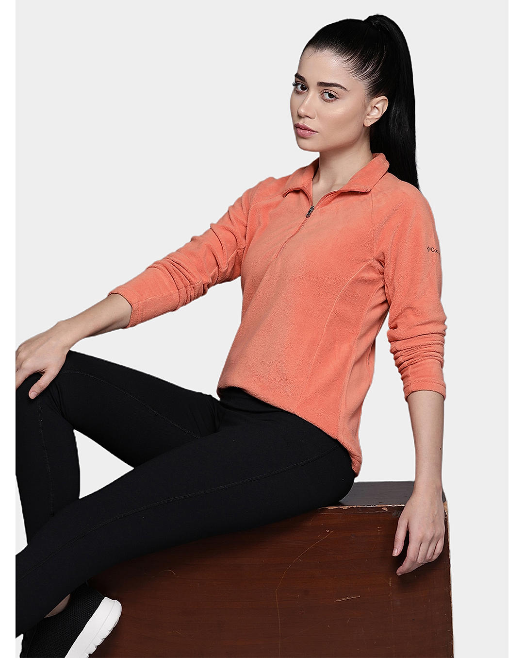 Columbia Womens Orange Glacial IV Half Zip Pullover