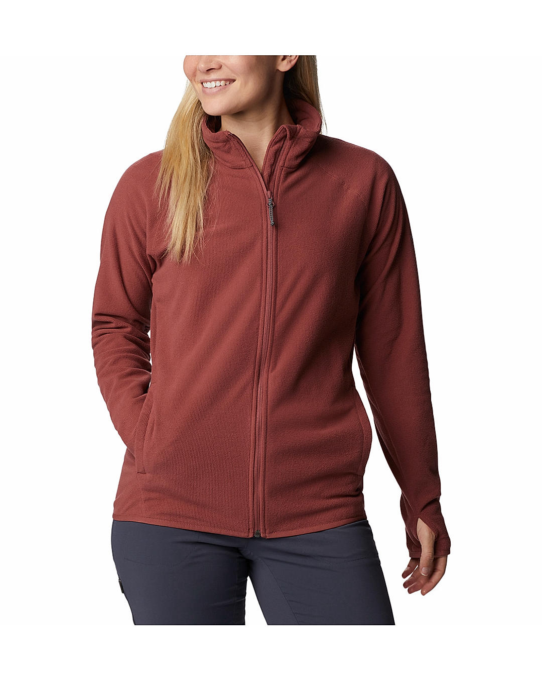 Columbia Womens Red Omni-Wick Back Beauty Full Zip Fleece Jacket