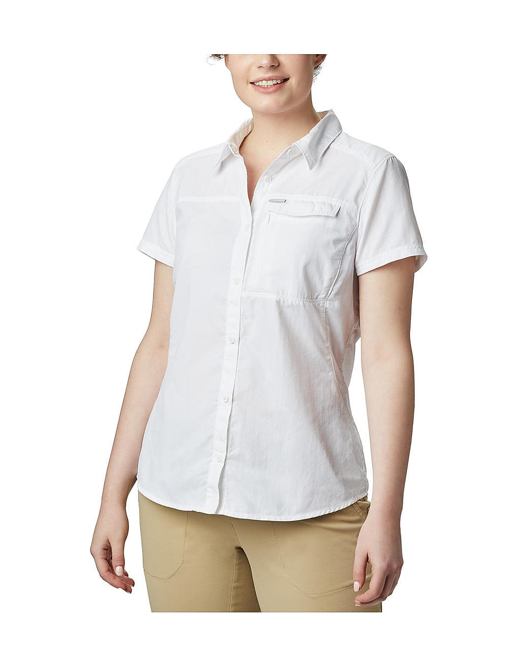 Columbia Womens White Omni-Wick Silver Ridge 2.0 Short Sleeve Shirt