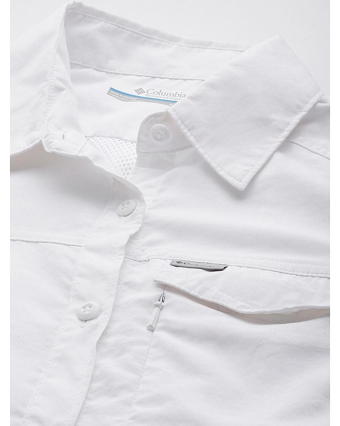 Columbia Womens White Omni-Wick Silver Ridge 2.0 Short Sleeve Shirt