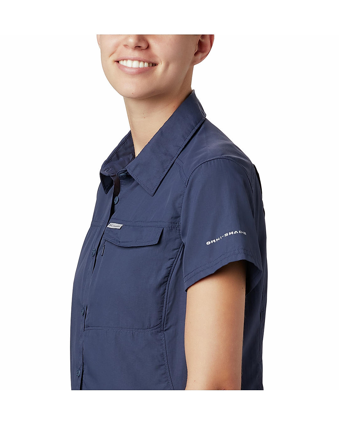 Columbia Womens Blue Omni-Wick Silver Ridge 2.0 Short Sleeve Shirt