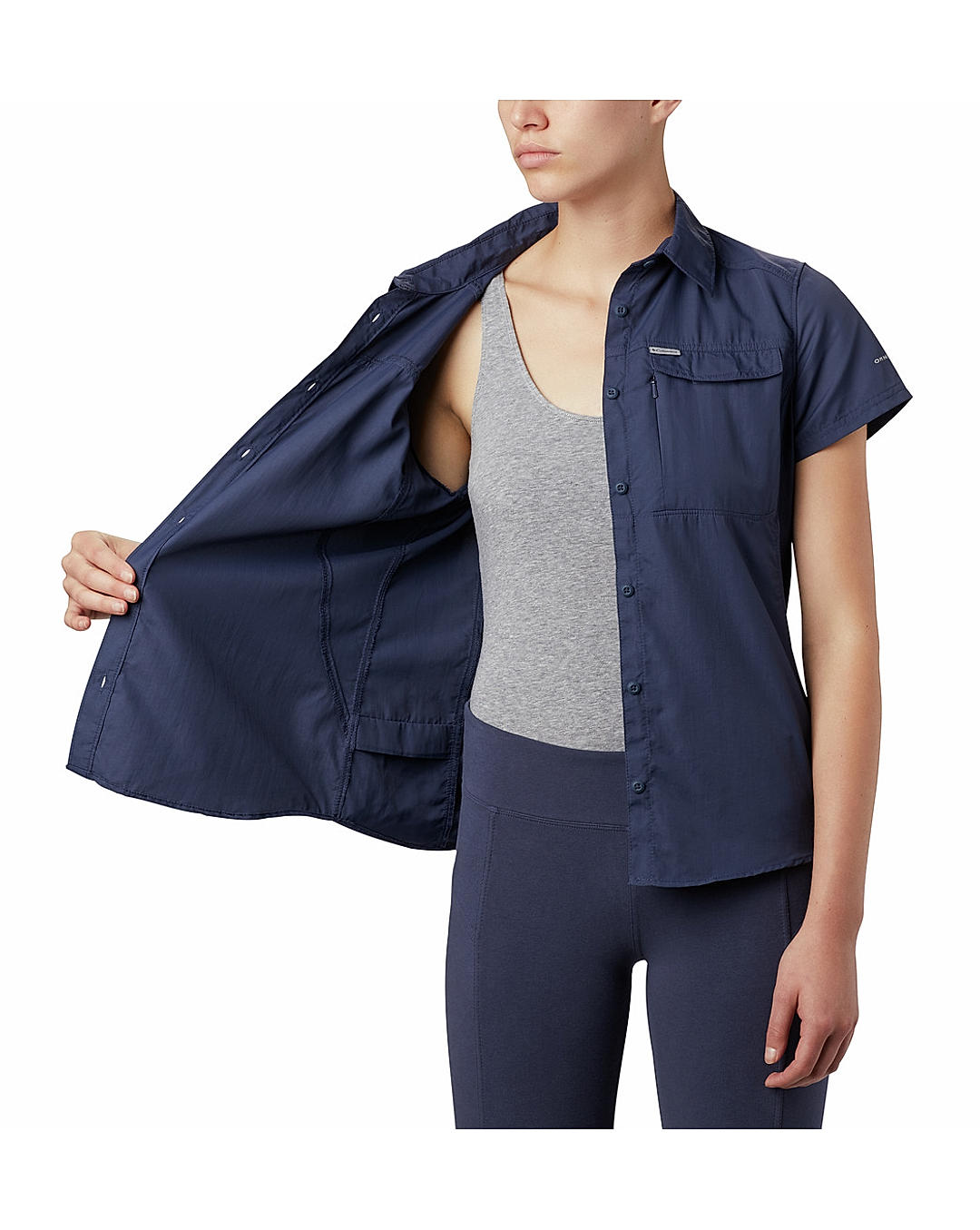 Columbia Womens Blue Omni-Wick Silver Ridge 2.0 Short Sleeve Shirt