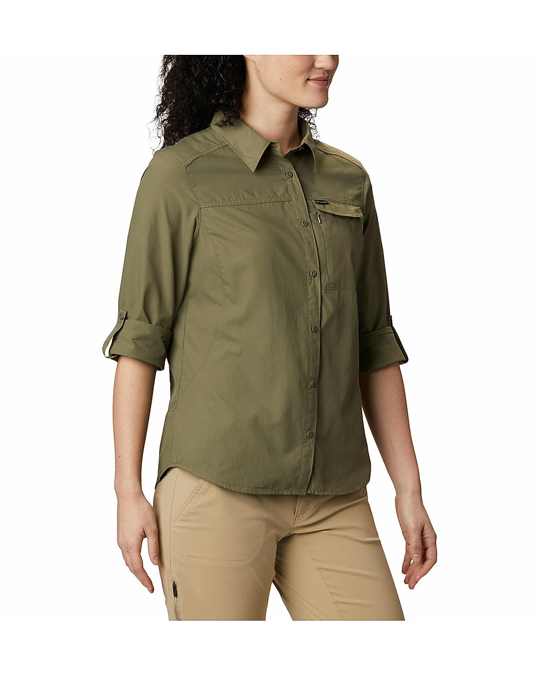 Columbia Womens Green Omni-Wick Silver Ridge 2.0 Long Sleeve Shirt