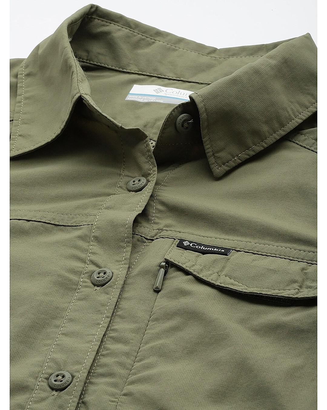 Columbia Womens Green Omni-Wick Silver Ridge 2.0 Long Sleeve Shirt