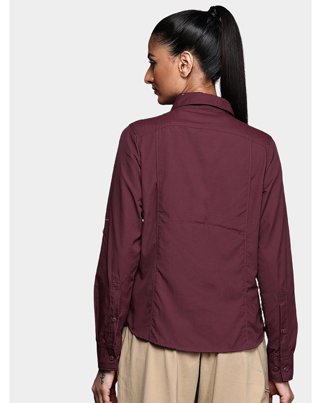 Columbia Womens Purple Omni-Wick Silver Ridge 2.0 Long Sleeve Shirt