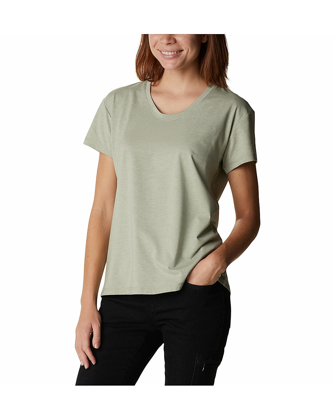 Columbia Womens Green Omni-Wick Sun Trek Short Sleeve Tshirt