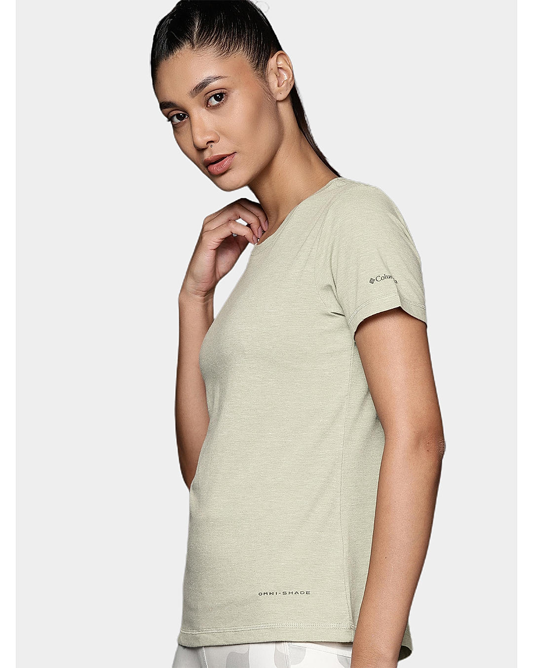 Columbia Womens Green Omni-Wick Sun Trek Short Sleeve Tshirt