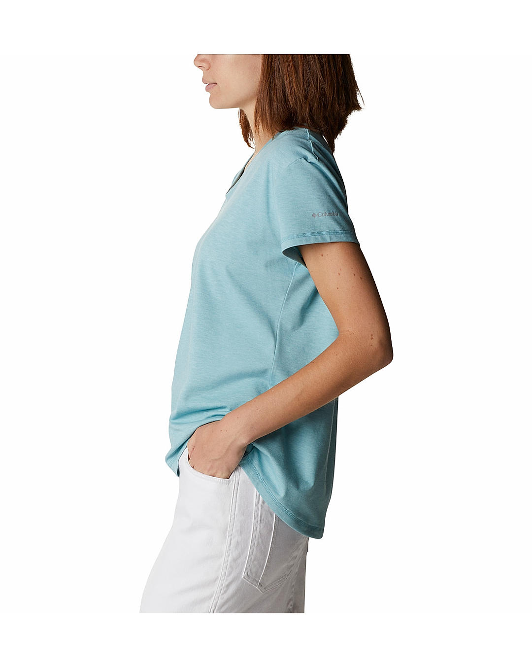 Columbia Womens Blue Omni-Wick Sun Trek Short Sleeve Tshirt