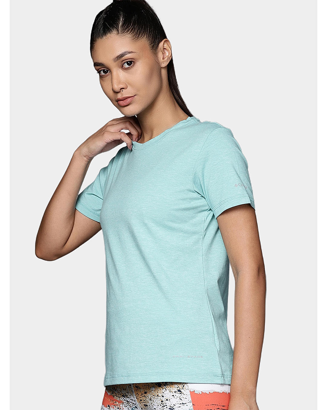 Columbia Womens Blue Omni-Wick Sun Trek Short Sleeve Tshirt