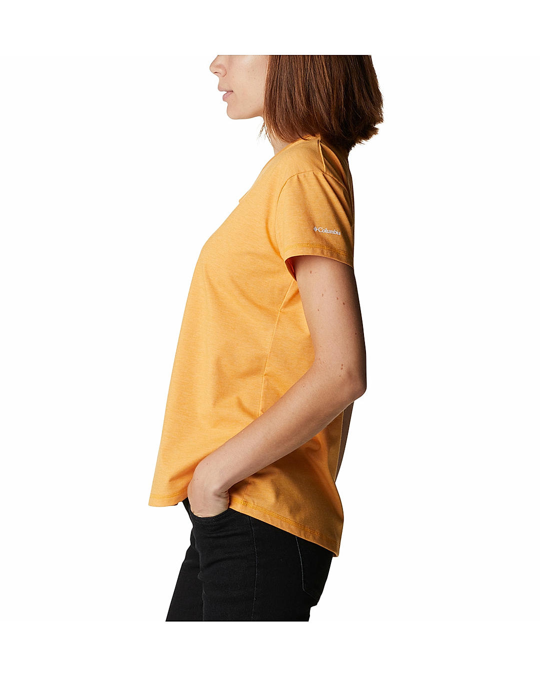 Columbia Womens Yellow Omni-Wick Sun Trek Short Sleeve Tshirt