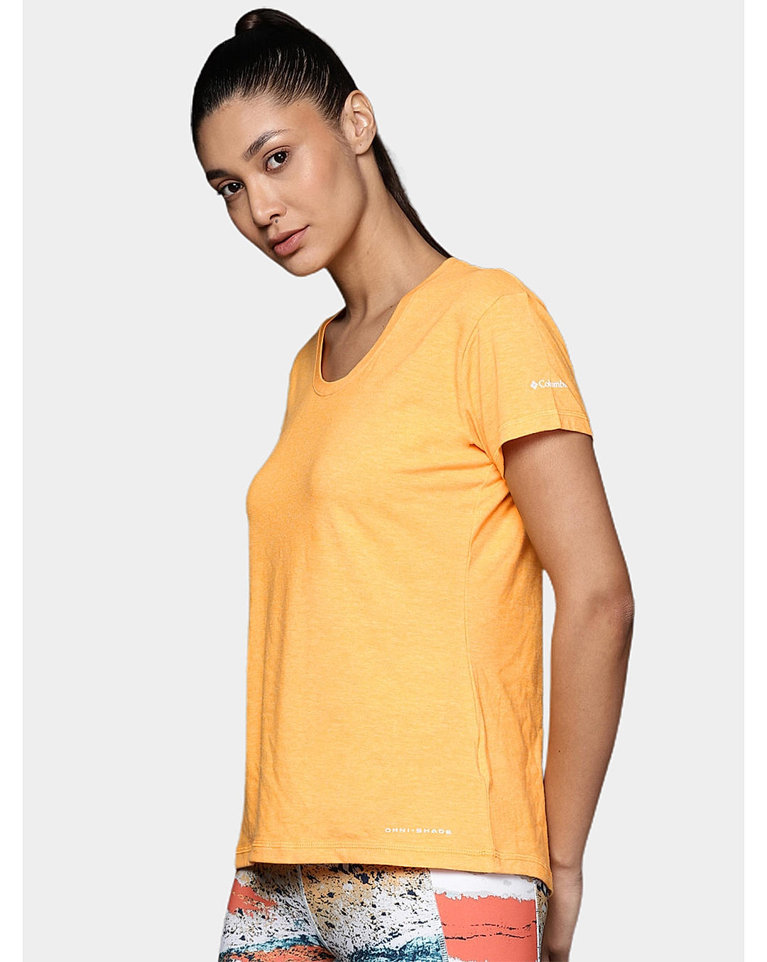 Columbia Womens Yellow Omni-Wick Sun Trek Short Sleeve Tshirt