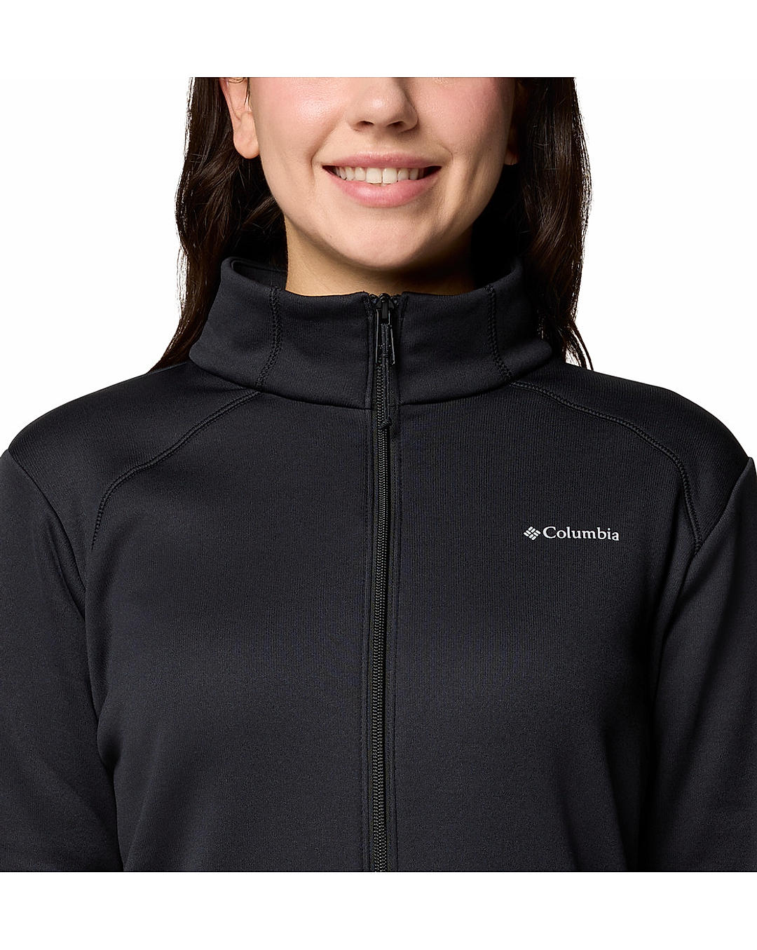 Columbia Womens Black Col Hike Tech Fleece Full Zip Jacket