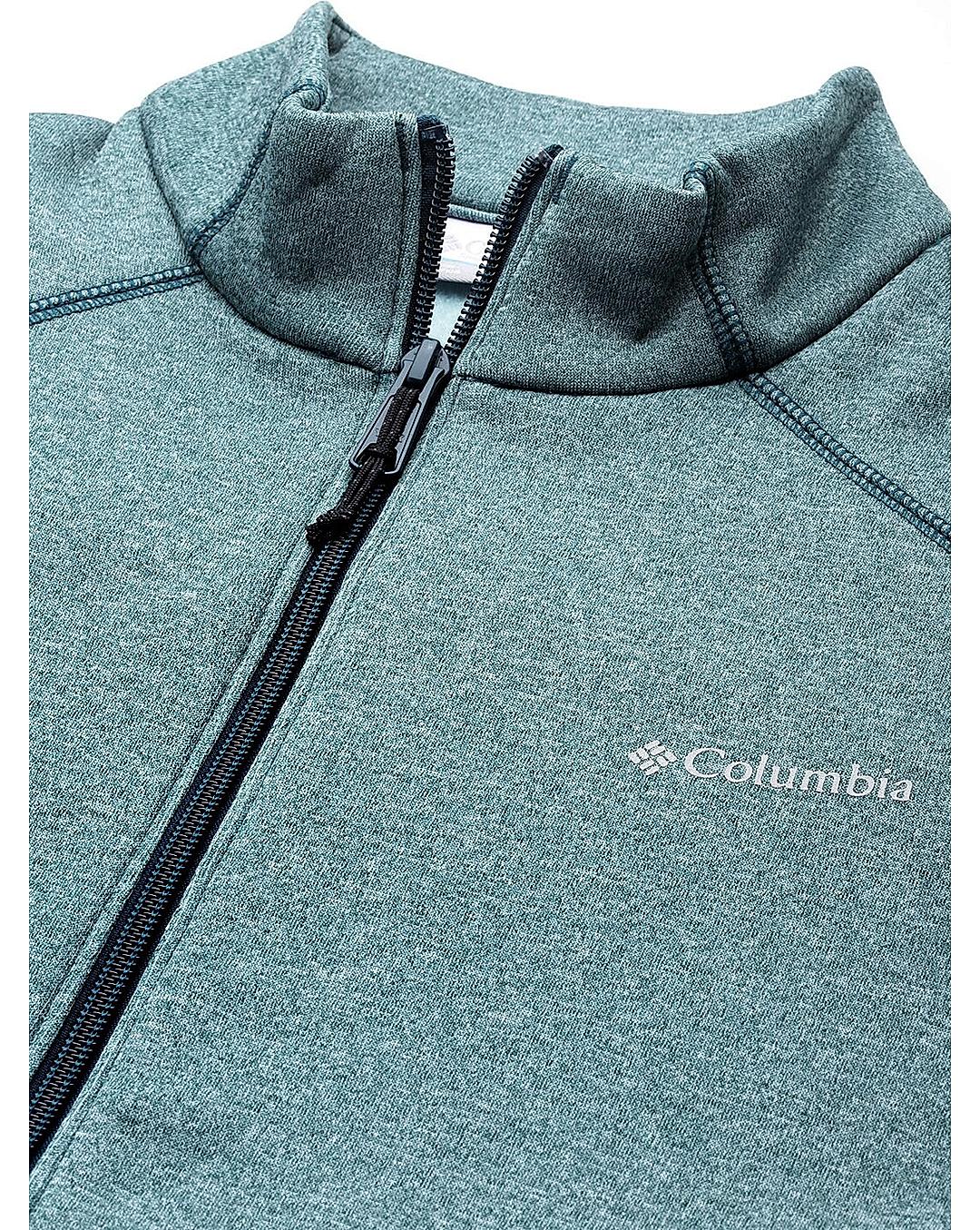 Columbia Womens Green Col Hike Tech Fleece Full Zip Jacket