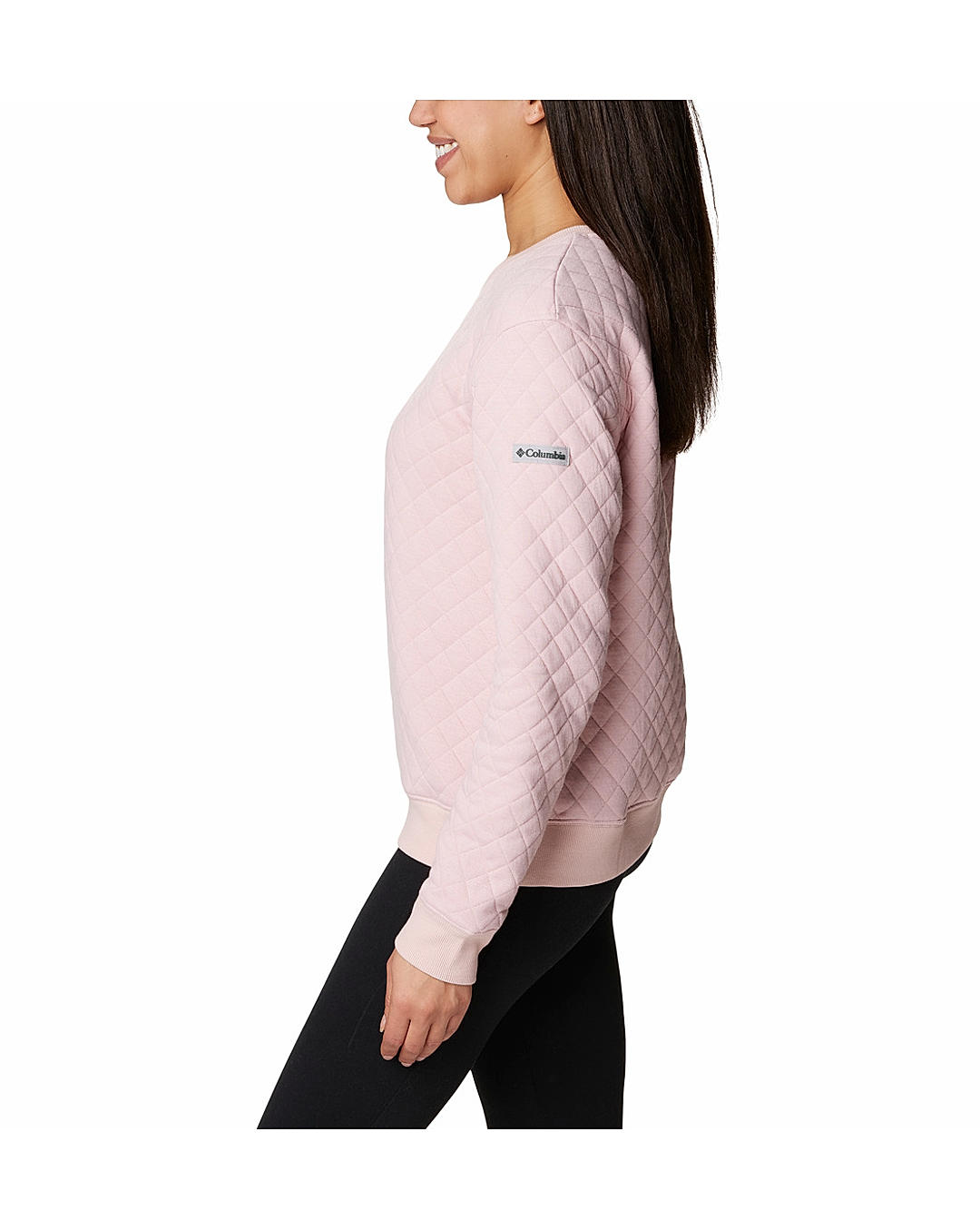 Columbia Womens Pink Columbia Lodge Quilted Crew Pullover