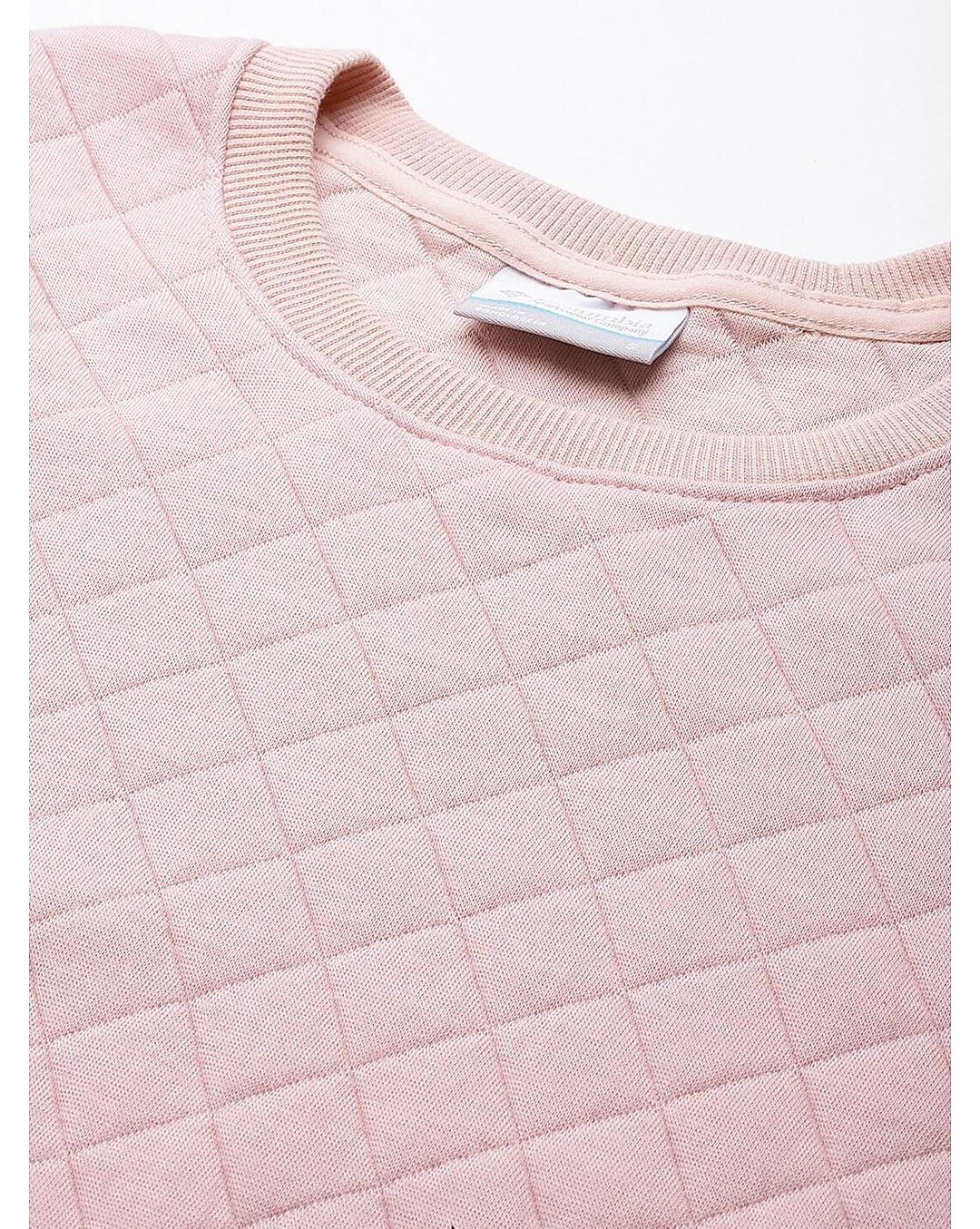 Columbia Womens Pink Columbia Lodge Quilted Crew Pullover