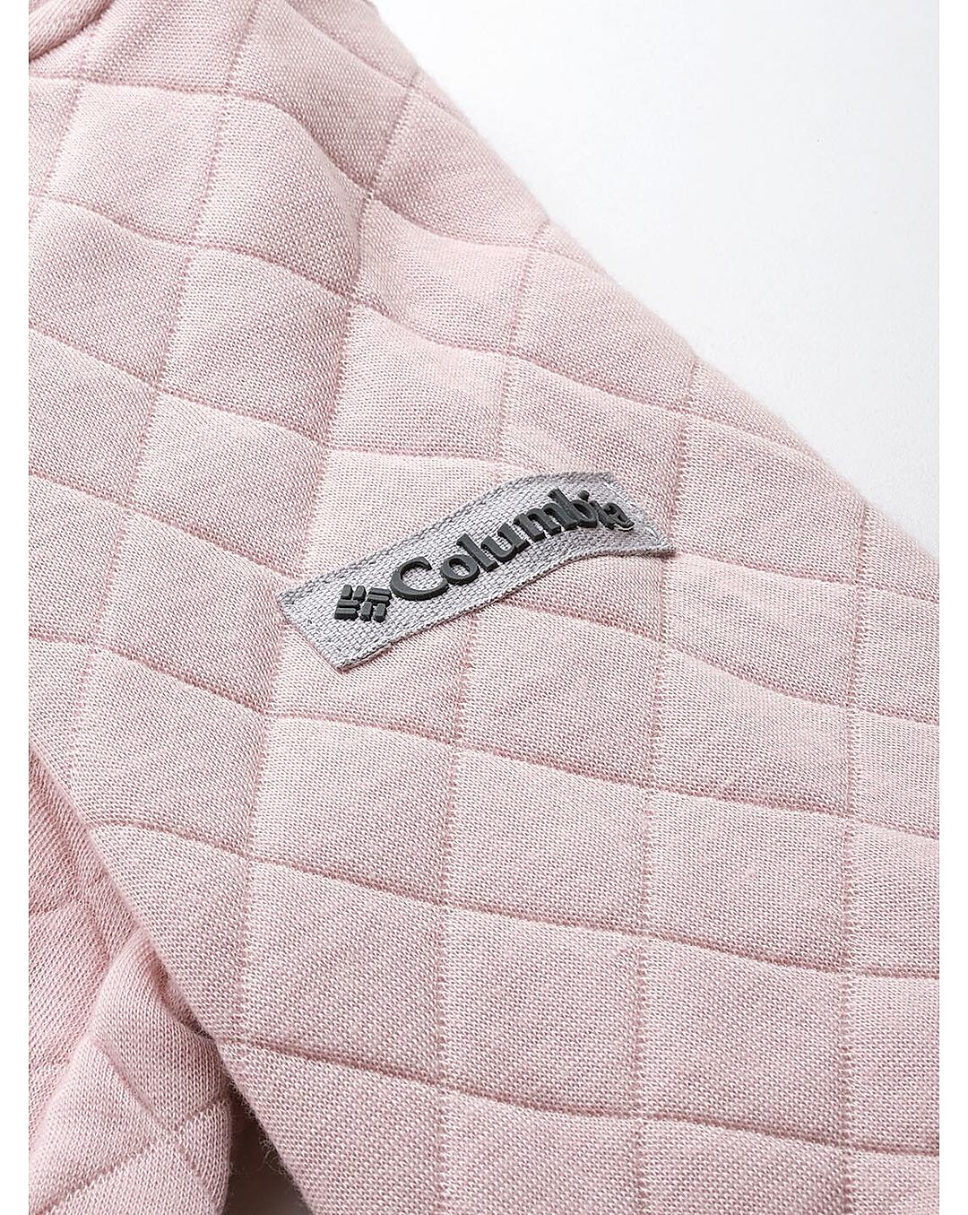 Columbia Womens Pink Columbia Lodge Quilted Crew Pullover