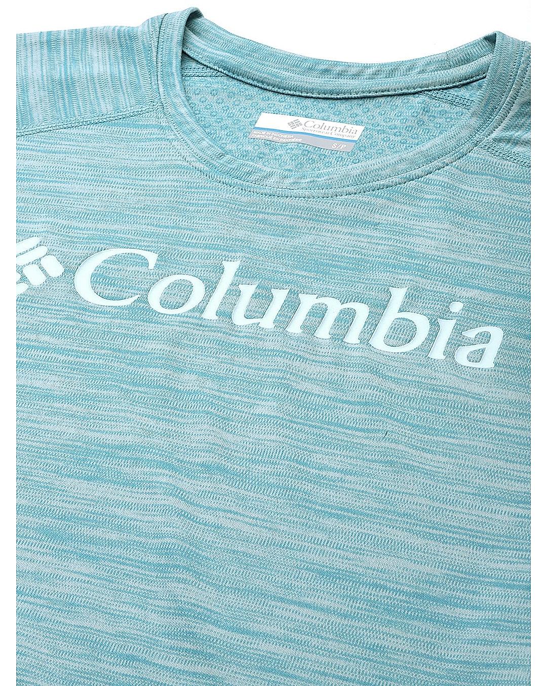 Columbia Womens Blue Omni-Freeze W Zero Rules Graphic Crew Tshirt