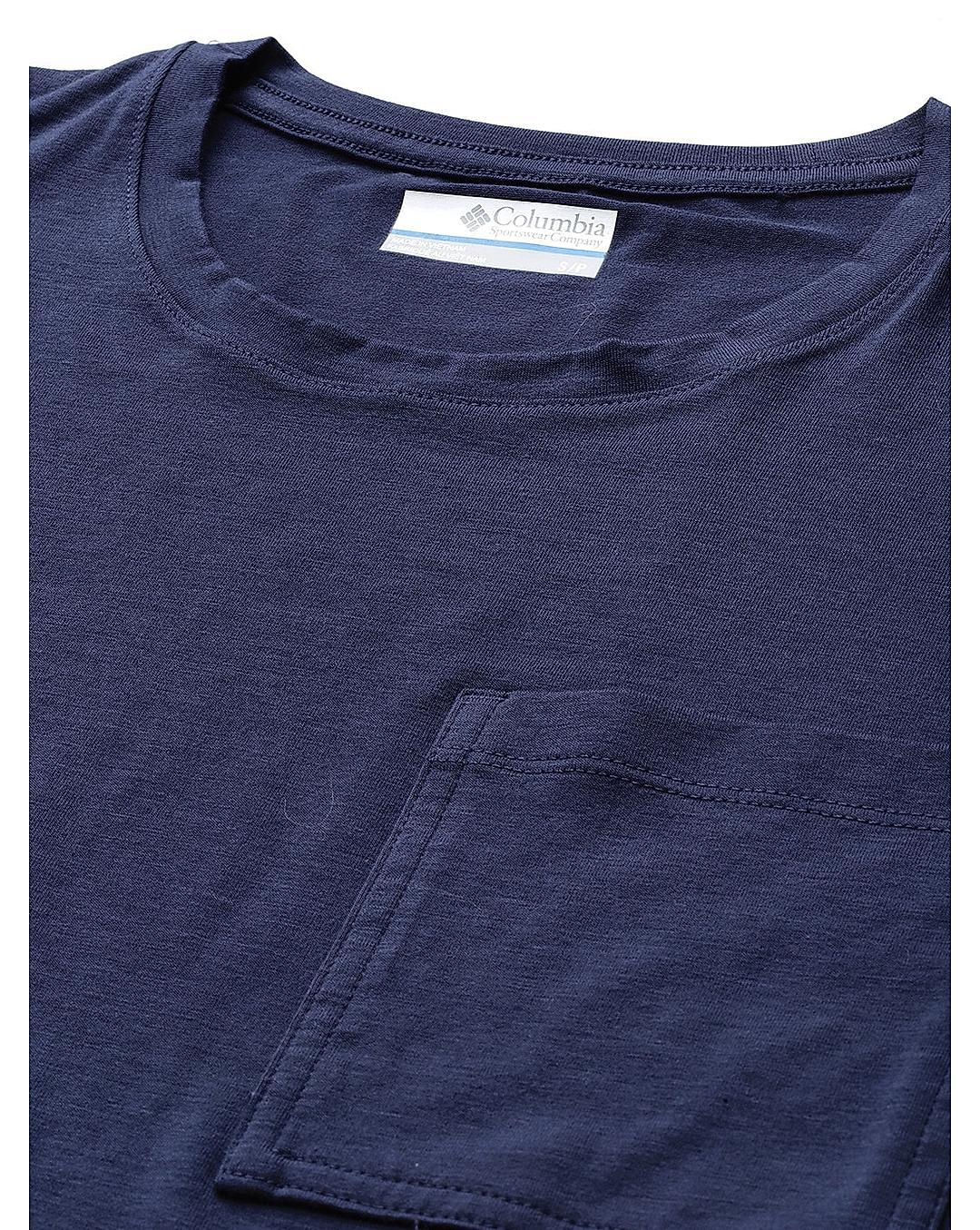 Columbia Womens Navy Omni-Wick Boundless Trek Short Sleeve Tshirt