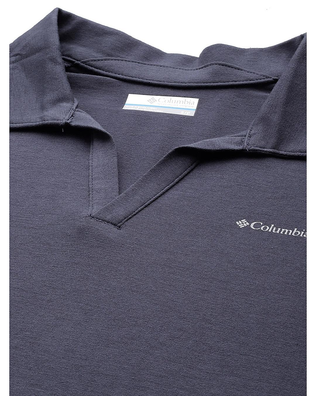 Columbia Womens Navy Omni-Wick W Sun Trek Polo Tshirt