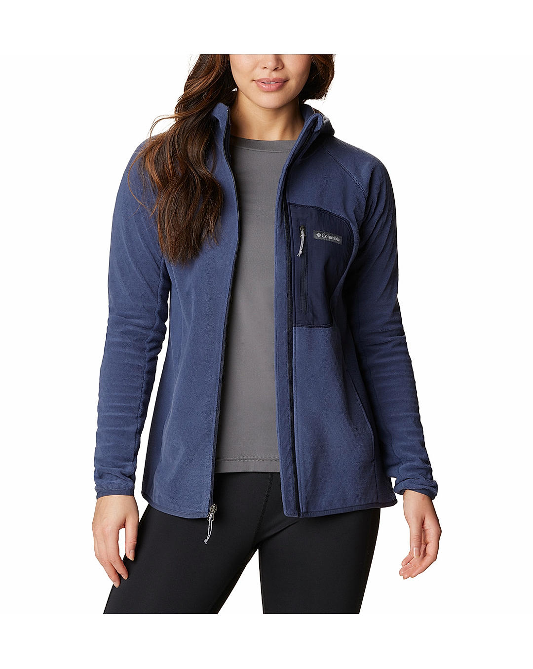 Columbia Womens Navy Omni-Heat Helix W Outdoor Tracks Hooded Full Zip Jacket