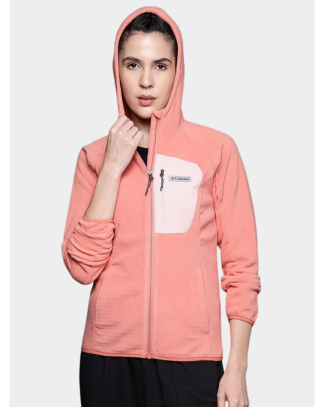 Columbia Womens Orange Omni-Heat Helix W Outdoor Tracks Hooded Full Zip Jacket