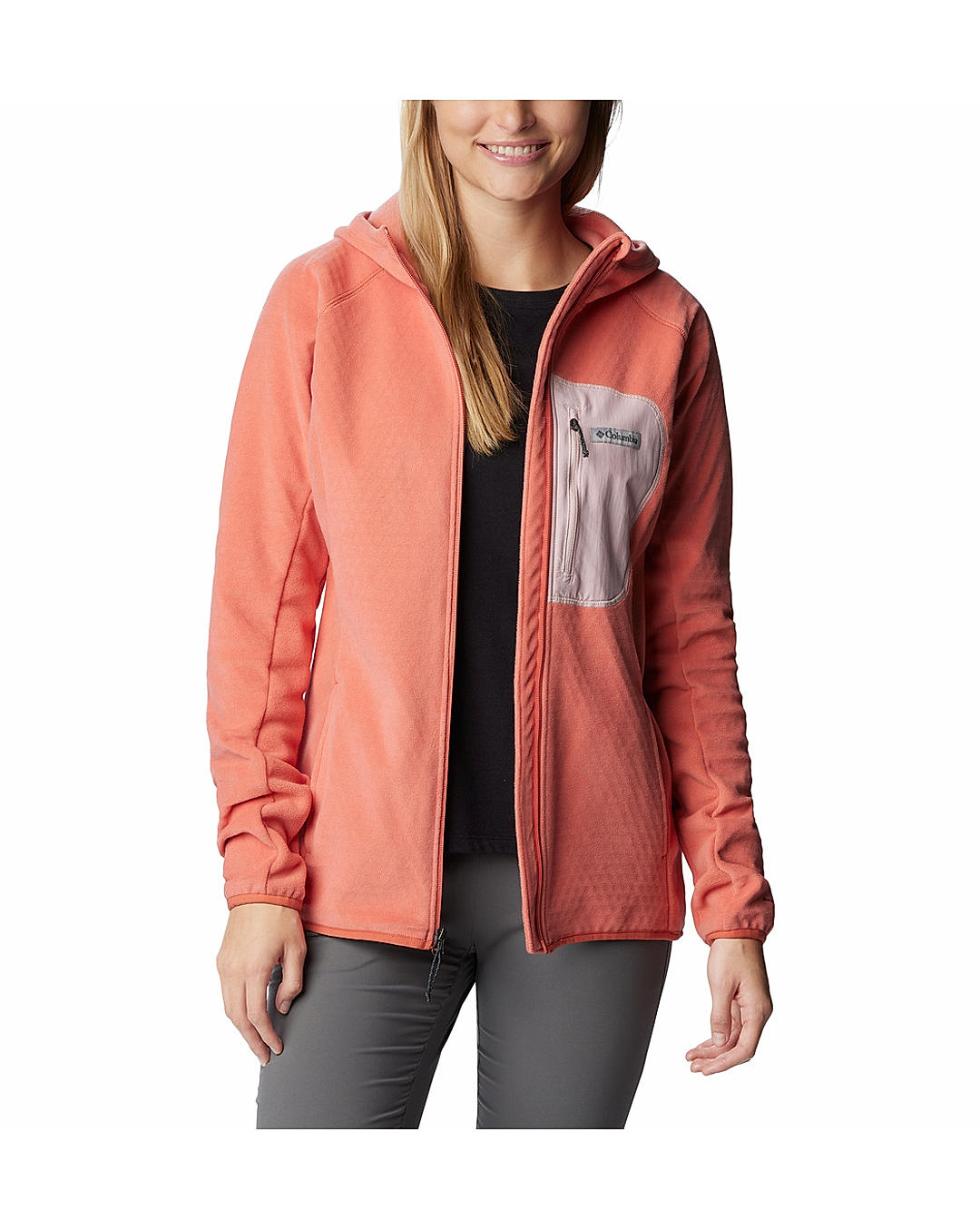 Columbia Womens Orange Omni-Heat Helix W Outdoor Tracks Hooded Full Zip Jacket