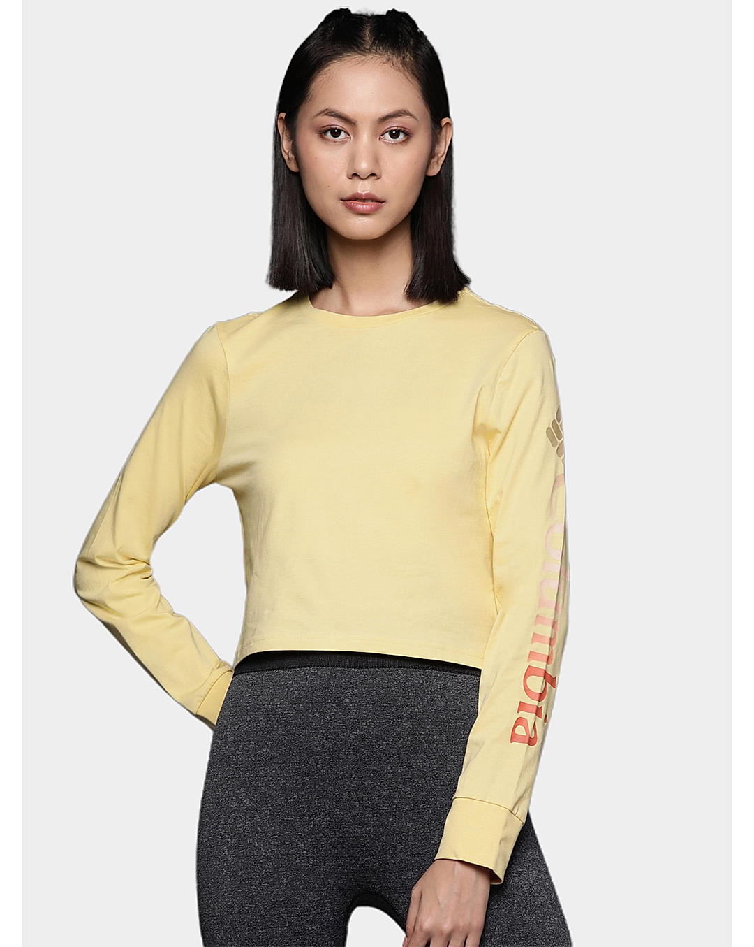Columbia Womens Yellow North Cascades Long Sleeve Printed Tshirt
