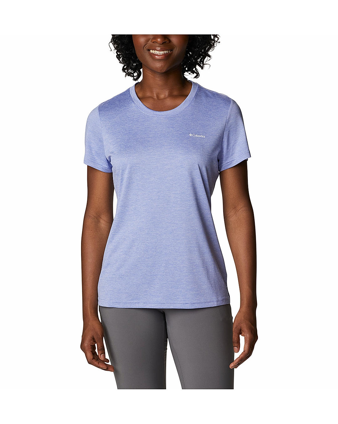 Columbia Womens Purple Omni-Wick Columbia Hike Short Sleeve Crew Tshirt