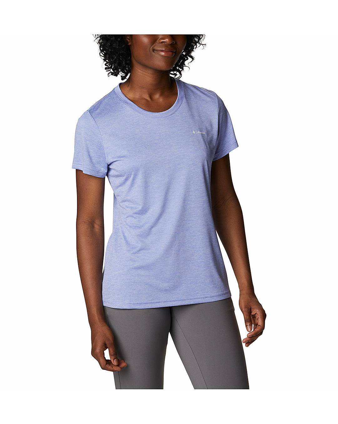 Columbia Womens Purple Omni-Wick Columbia Hike Short Sleeve Crew Tshirt