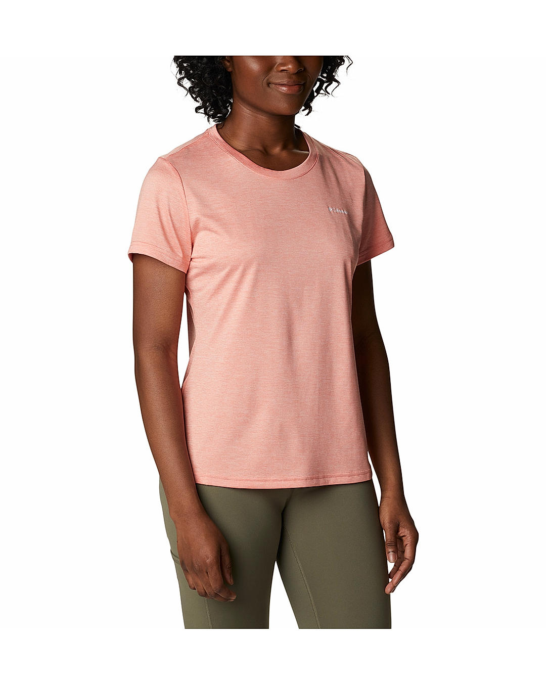 Columbia Womens Peach Omni-Wick Columbia Hike Short Sleeve Crew Tshirt