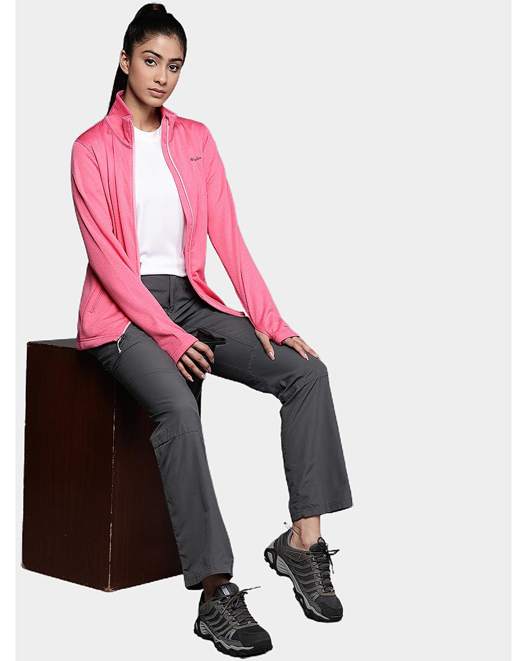 Columbia Womens Pink Omni-Wick W Park View Grid Full Zip Fleece Jacket