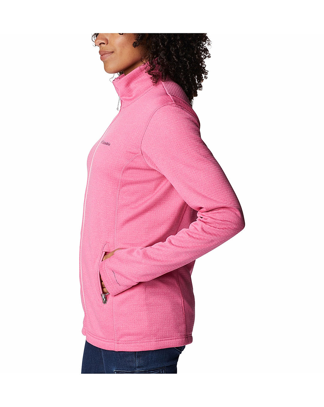 Columbia Womens Pink Omni-Wick W Park View Grid Full Zip Fleece Jacket